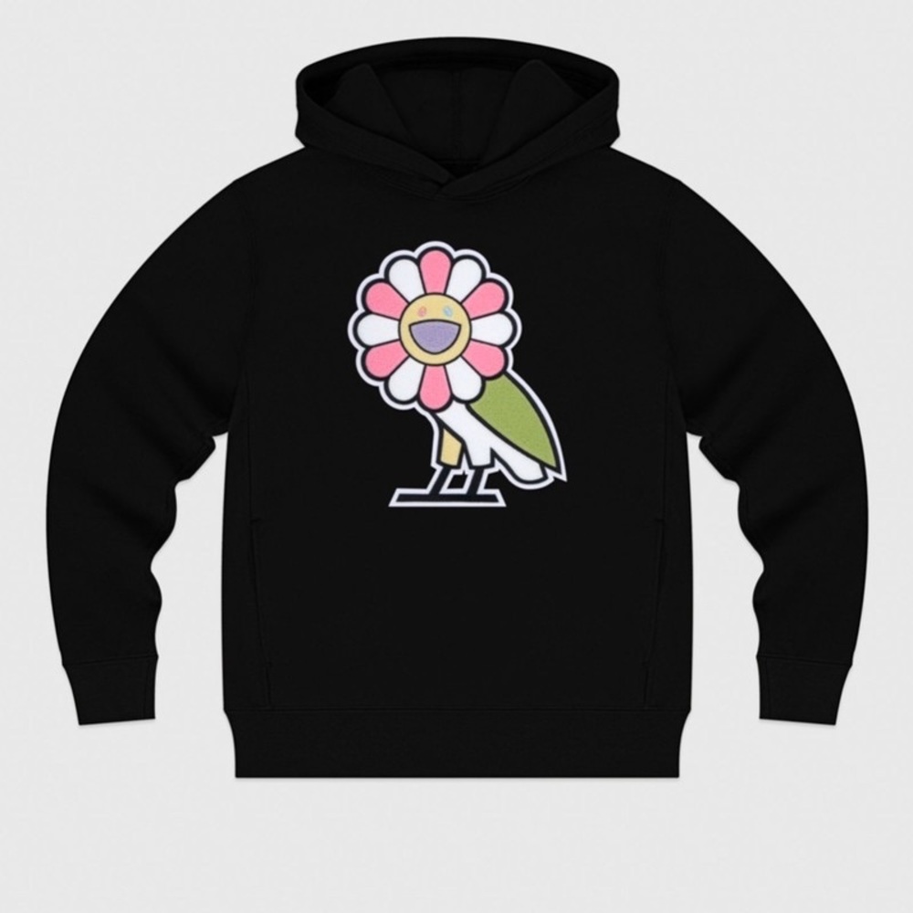 2019 Black OVO X Murakami Flower Owl Hoodie
